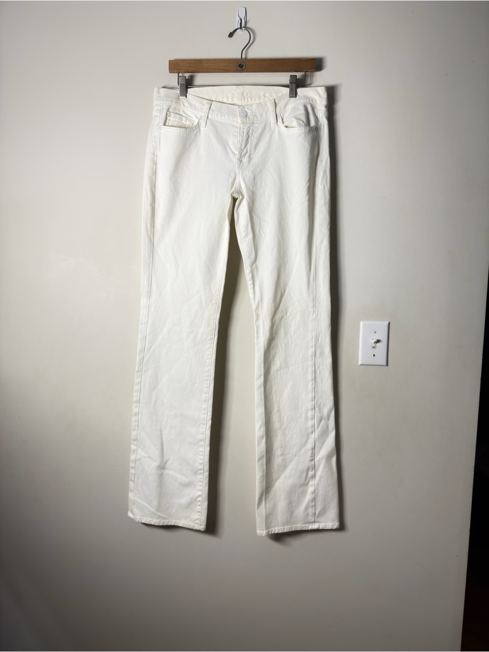 7 For All Mankind White Bootcut Jeans